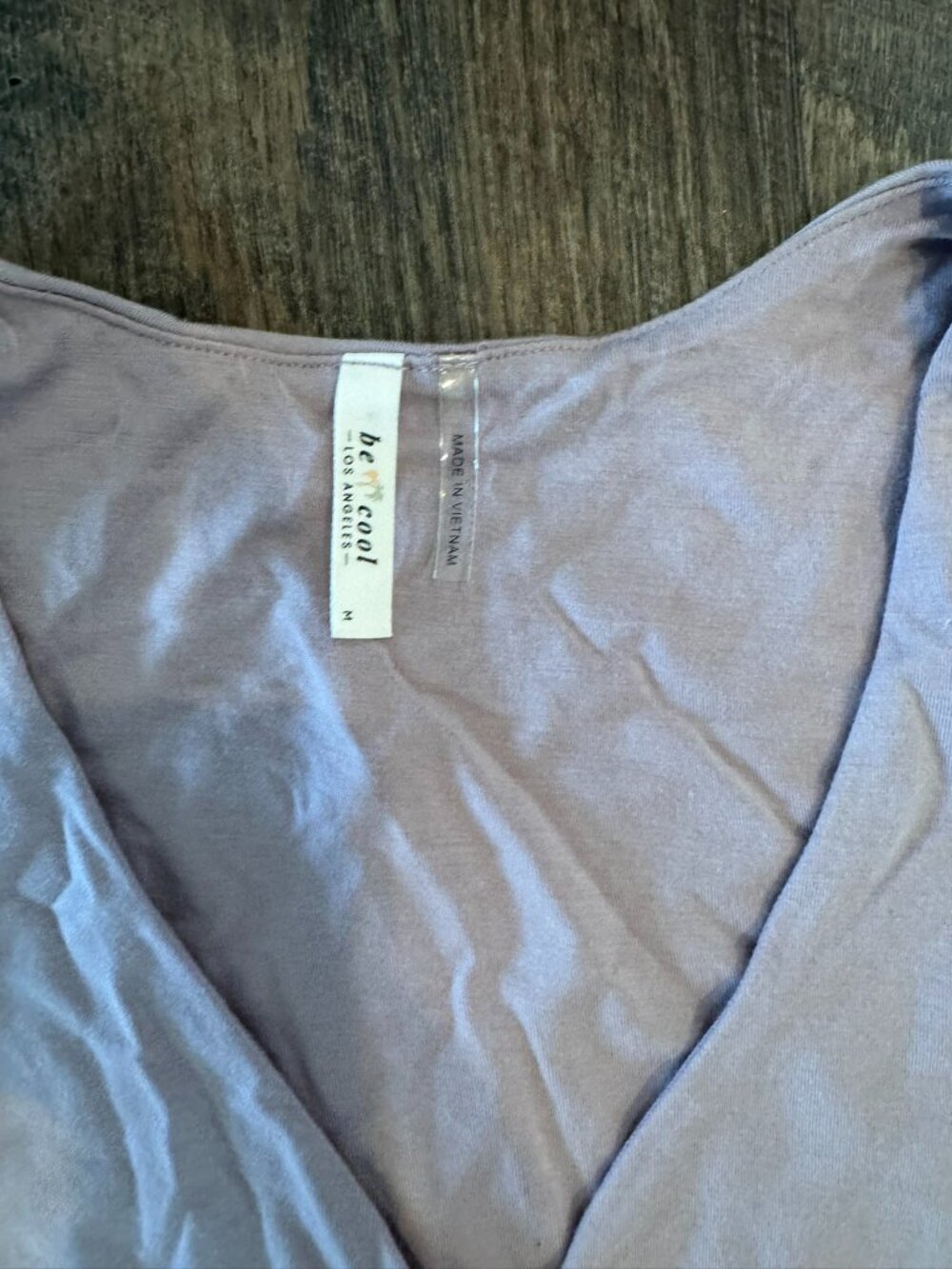 Be Cool Basic V-Neck Lilac Light Purple Cropped Tank Top - Women's Size Medium - Picture 2 of 5